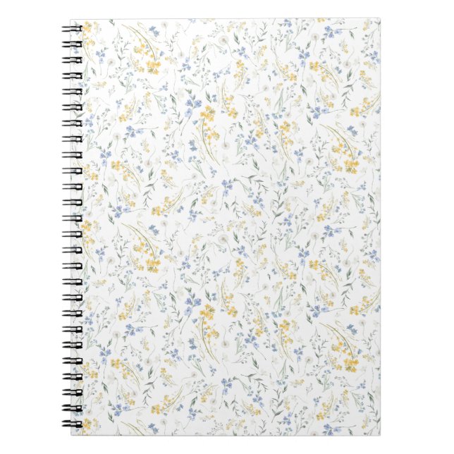 Carnet Blue Yellow Wildflower Pattern (Devant)