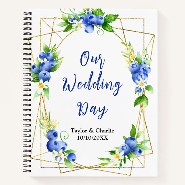 Carnet Blueberry Floral Wedding Planner (Devant)