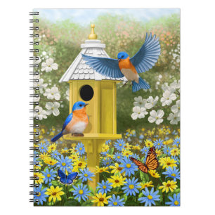 Carnet Bluebirds et Tall Yellow Birhouse