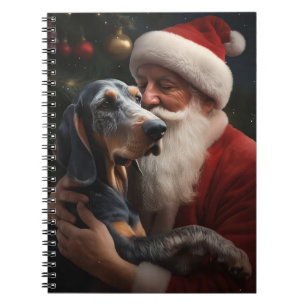 Carnet Bluetick Coonhound avec le Père Noël Noël
