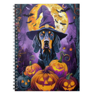 Carnet Bluetick Coonhound effrayant Sorcière d'Halloween 