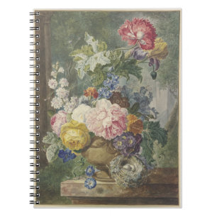 Carnet Blumenstrauß in einer Vase mit Vogelnest