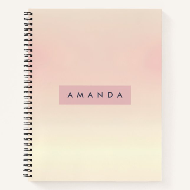 Carnet Blush Dégradé Pastel Doux Personnalisé (Devant)