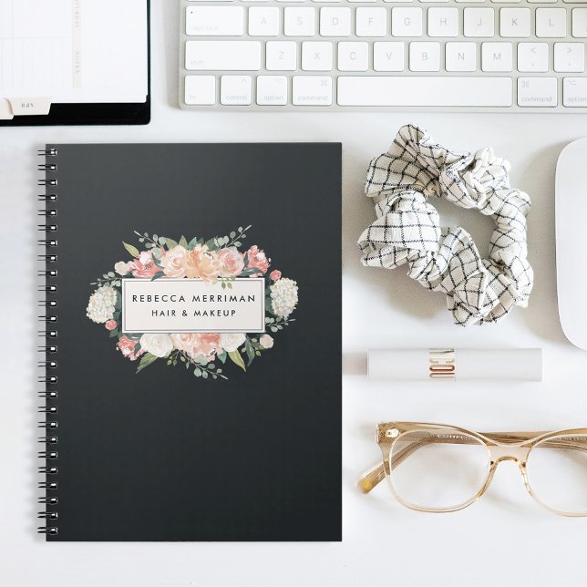 Carnet Blush Floral Antique & Charbon (Créateur téléchargé)