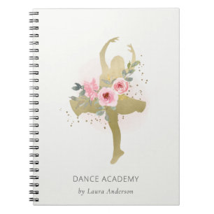 Carnet Blush Gold Floral Girl Dancer Academy
