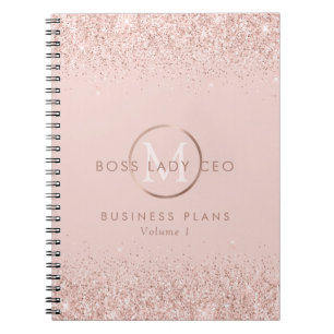 Carnet Blush Parties scintillant Boss Lady PDG Monogramme