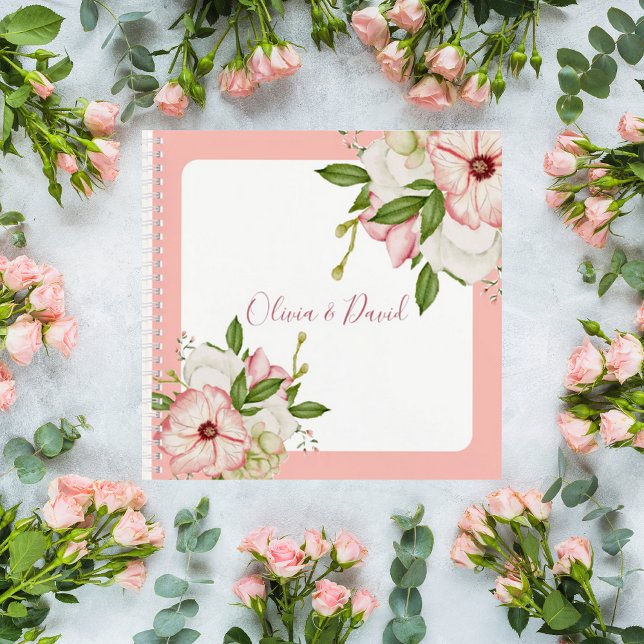 Carnet Blush Pink Floral Wedding Guest Book (Créateur téléchargé)