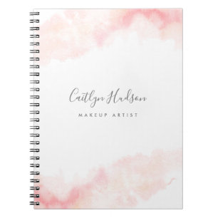 Carnet Blush Pink Watercolor Feminine Makeup artist 