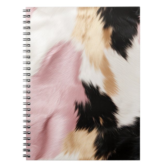 Carnet Blush Rose Blanc Or Noir Vachette Animal (Devant)