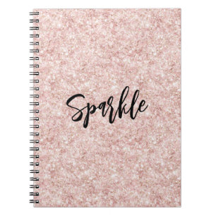 Carnet Blush Rose Pailleté scintillant