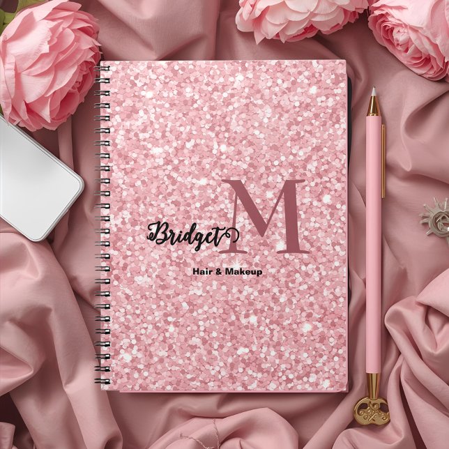 Carnet Blush rose paillettes Monogram coiffure et maquill (Créateur téléchargé)
