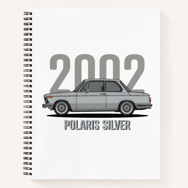 Carnet BMW 2002 Argent Polaris Voiture de Collection (Devant)