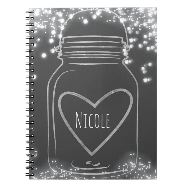 Carnet Bocal Mason argenté & Éclairages Glam rustique de  (Devant)