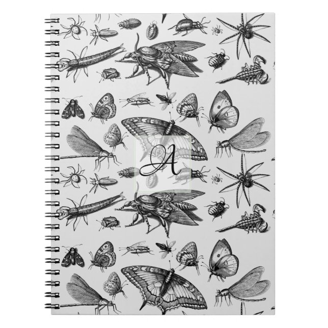 Carnet BOGUES GOTHIQUES monogrammes Insectes d'encre Vint (Devant)