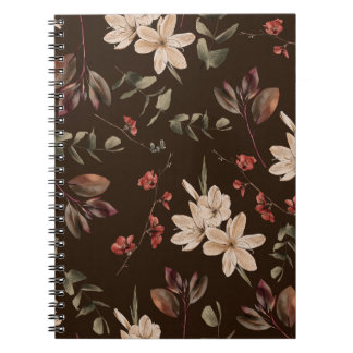 Carnet Bohème Floral Dark : Aquarelle Motif