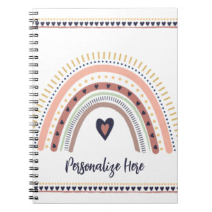 Carnet Bohème Moderne Minimaliste Tendance Chic Arc-en-ci