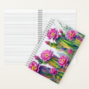 Carnet Boho Blanc Rose Floral Cactus Conception de montag