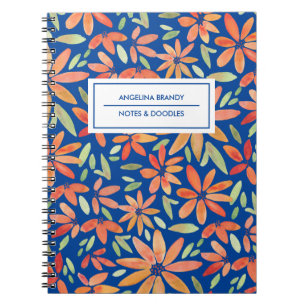 Carnet Boho Blue & Orange Floral