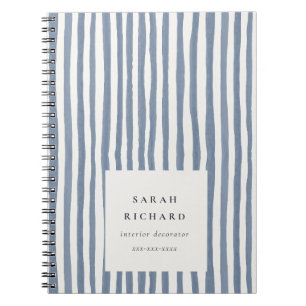 Carnet Boho Chic Bleu Poussiéreux Bandes Dessinées à la M