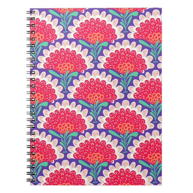 Carnet Boho Chic Floral Vintage Imprimer. (Devant)