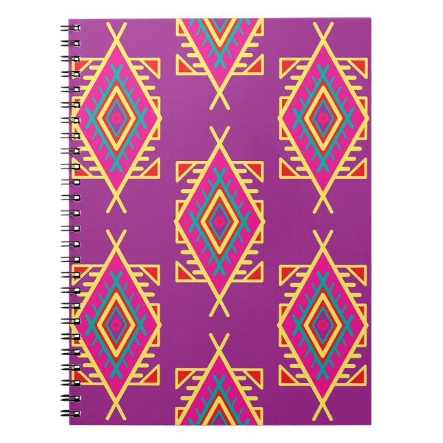 Carnet Boho Chic : Ornement Ethnique Sans Seamless (Devant)