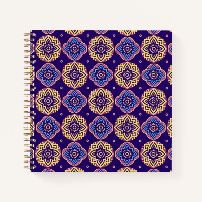 Carnet Boho coloré Chic Mandala Motif (Devant)