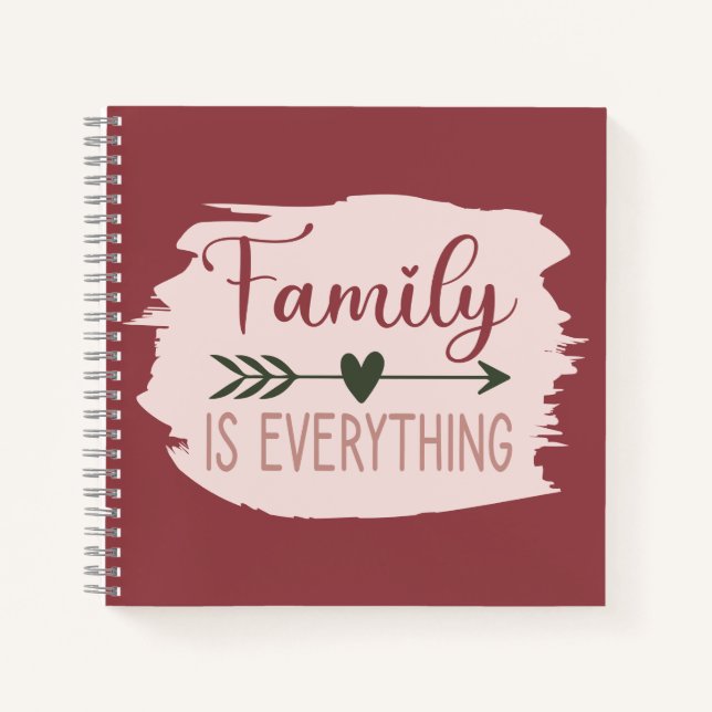 Carnet Boho Family est tout Dusty rose Pinceau Stroke (Devant)