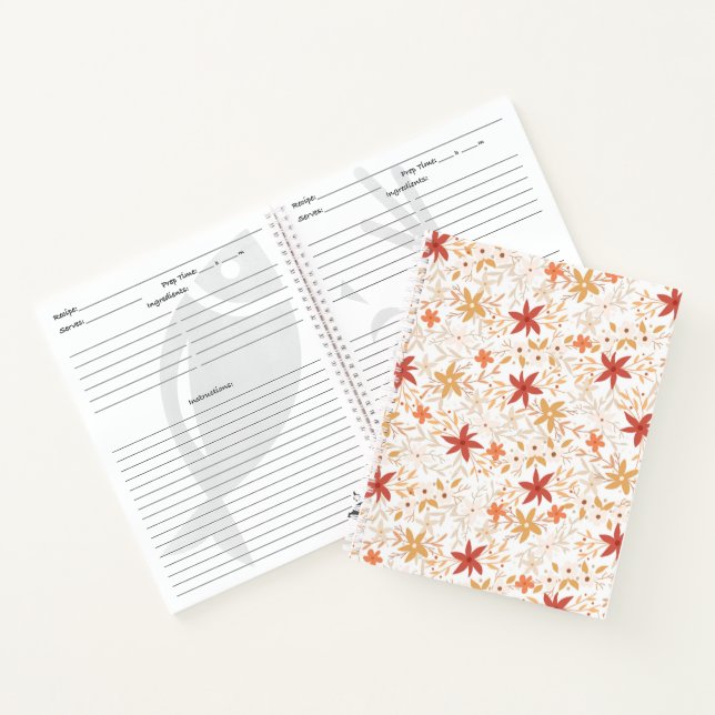 Carnet Boho fleurs abstraites récolter l'os de rouille or (Intérieur)