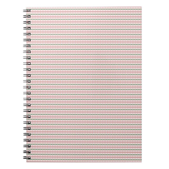 Carnet Boho Funky Rétro Éclectique Pastel Noël Rayure (Devant)