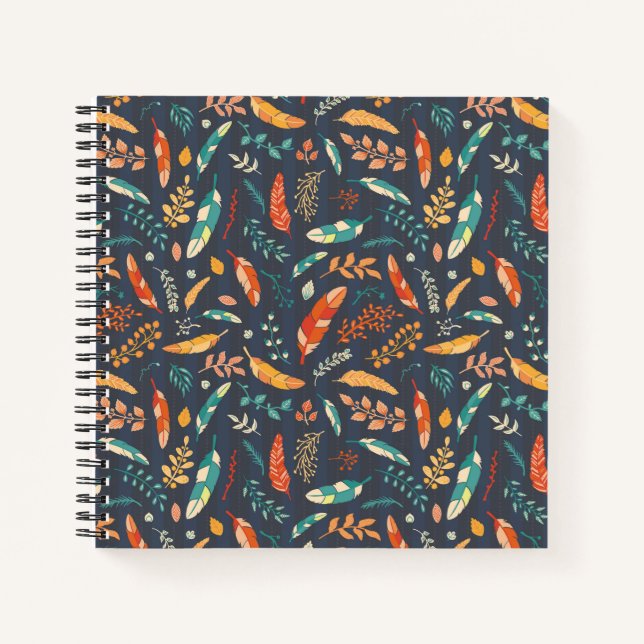 Carnet Boho Hippie Motif de plume (Devant)