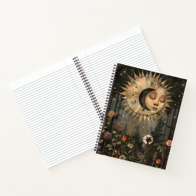 Carnet Boho Jardin de Fleur de Soleil Lunaire Sauvage (Intérieur)