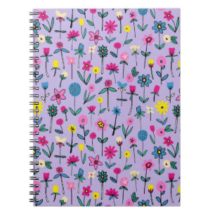 Carnet Boho Lilac Motif floral