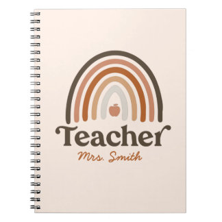 Carnet Boho Modern Rainbow Apple - Professeur personnalis