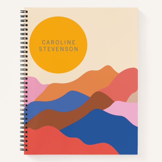 Carnet Boho Montagnes Paysages Abstraits Personnalisées (Devant)