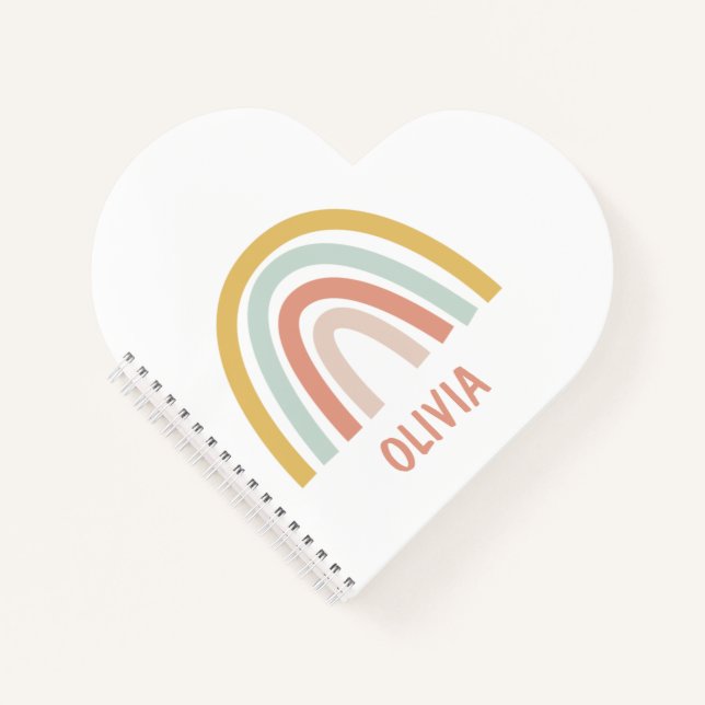Carnet Boho Pastel Rainbow Personnalisé (Devant)