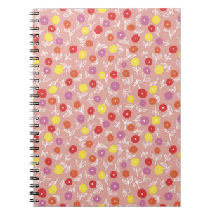 Carnet Boho Peach Pastel Motif Floral