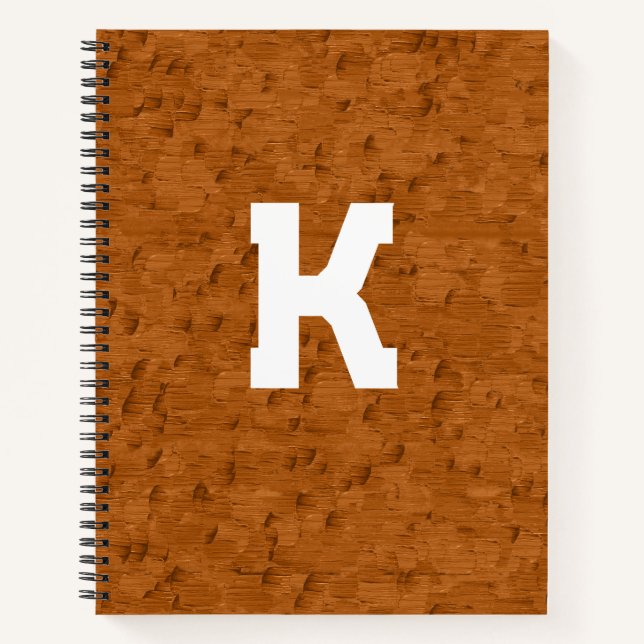 Carnet Boho Rustique Bois Brun Texturé Personnalisé (Devant)