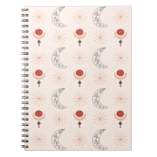 Carnet Boho sun moon decorative line art abstract shapes 