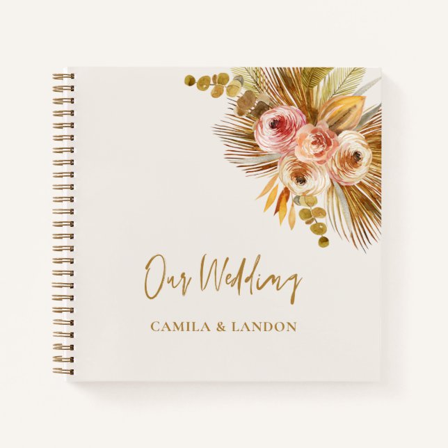 Carnet Boho Tropical Guest Book Mariage Album photo C103 (Devant)