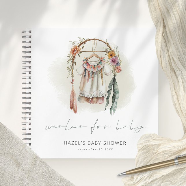 Carnet Boho Vêtements Voeux Baby shower Sage Guest Book (Créateur téléchargé)
