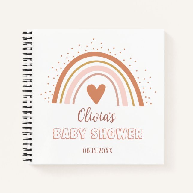 Carnet Boho Watercolor Rainbow Baby shower Invité (Devant)