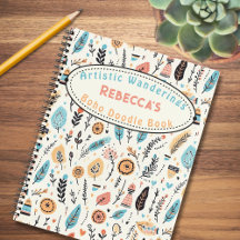 Boho Whimsical Floral Nom de l'enfant Croquis