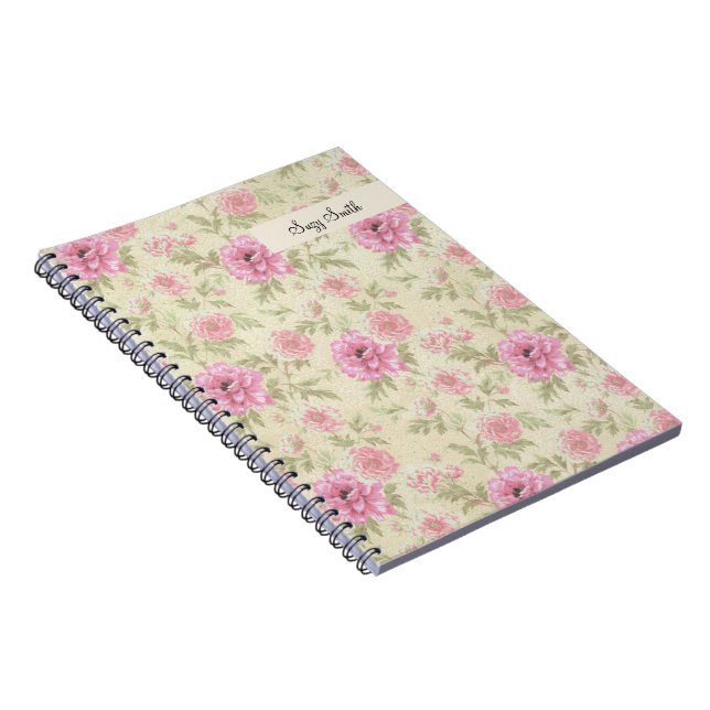 Carnet Boho Wildflower Floral Pattern Roses Country  (Côté Droit)