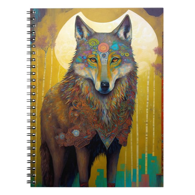 Carnet Boho Wolf Surreal Wildlife Art (Devant)