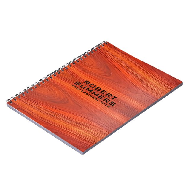 Carnet Bois de Cerisier Typographie Personnalisée (Côté gauche)