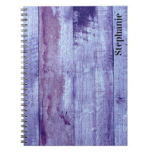 Carnet Bois de grange teinté bleu rustique - Personnalisé