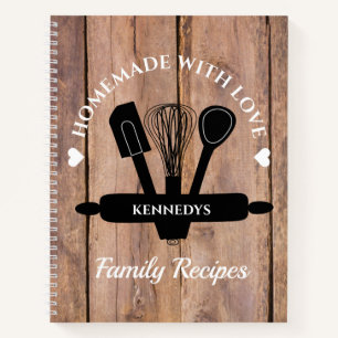 Carnet Bois rustique fait maison avec recettes d'amour Li
