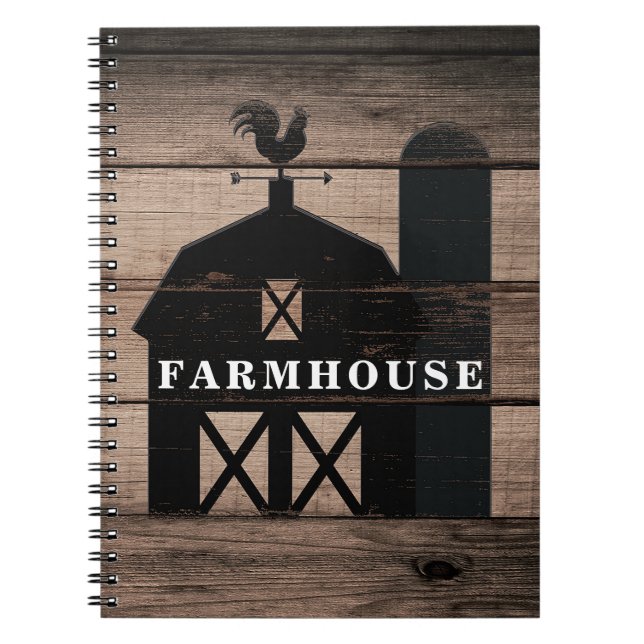 Carnet Bois rustique vieilli noir grange maison de campag (Devant)
