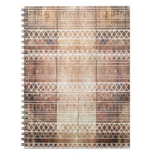 Carnet Bois tribal aztèque vintage