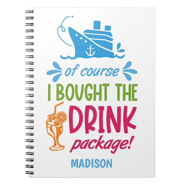 Carnet Boissons de croisière de nom personnalisé (Devant)